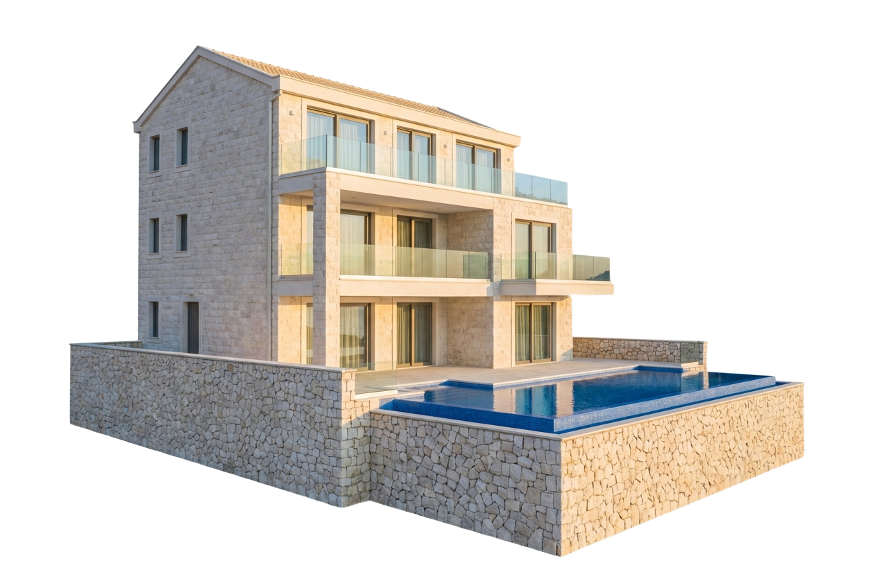 Rendering of the limestone villa